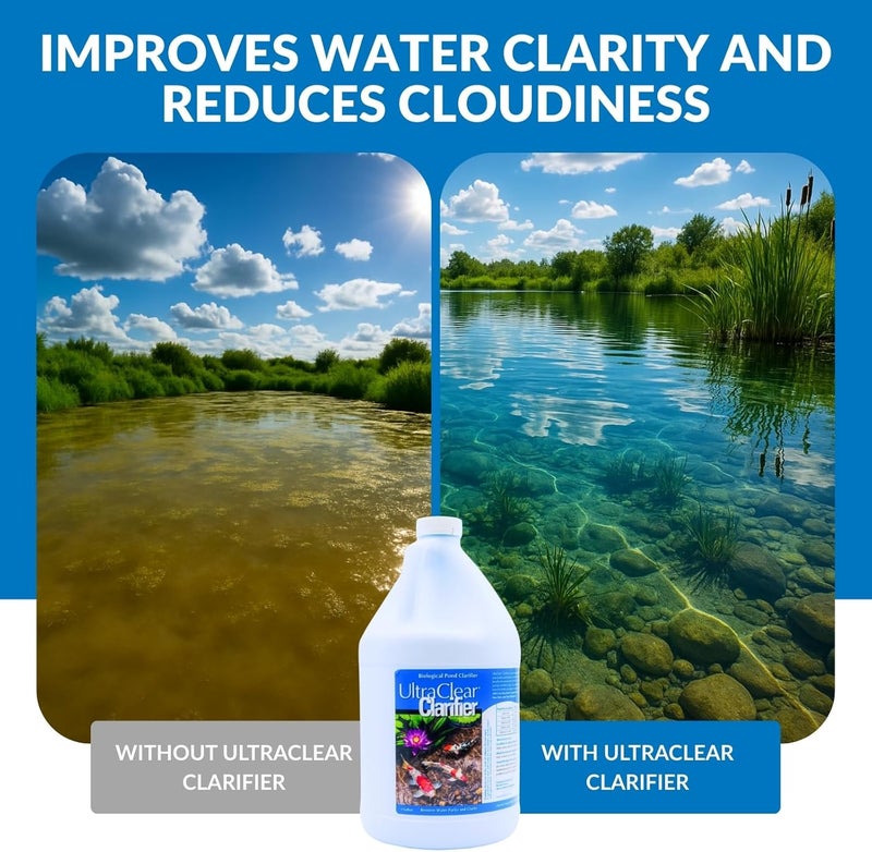 Ultraclear Clarifier (1 Gal) – Natural Pond Cleaner with Beneficial Bacteria – Improves Water Clarity & Reduces Cloudiness for Clear Pond Water – Safe for Fish, Plants & Pets - Image 2
